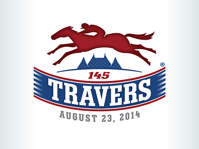 Kevincreative - 2014 Travers Logo blue horse logo logo design new york racing red