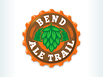 Kevincreative - Bend Ale Trail Logo ale beer bend brown cap craft brew green hops orange