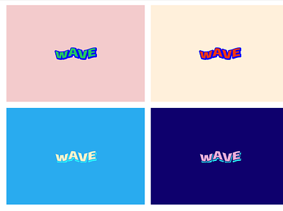 Wave Text Effect Logo Design Variations branding colourful text colourful typography design graphic design logo wave text effect