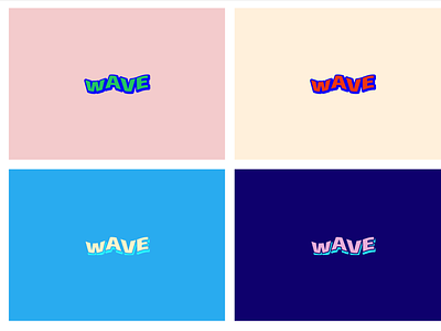 Wave Text Effect Logo Design Variations