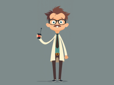 Mad Scientist. Wolf man affter effect animation gif illustration motion vector