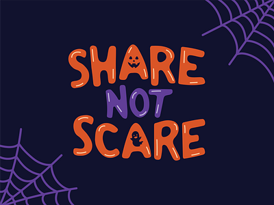 Share Not Scare halloween october party purple scare share spider web