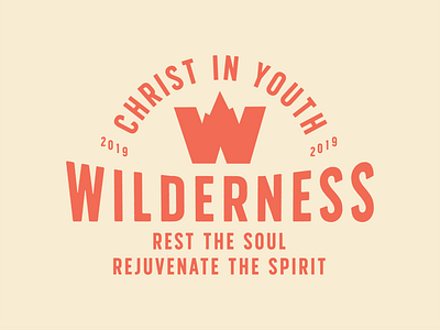 Wilderness Logo badge branding christ in youth ciy logo logo design wilderness