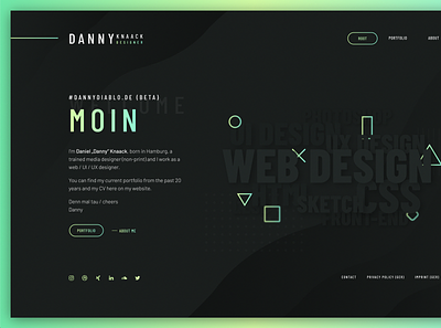 Portfolio Re-Design 2021 dark design interface portfolio ui ux web