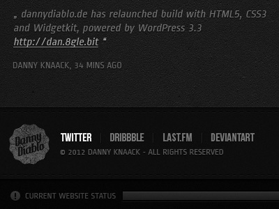 Dannydiablo Black Edition arrows black button css3 dark grunge html5 icons portfolio ribbon texture ui web white wordpress