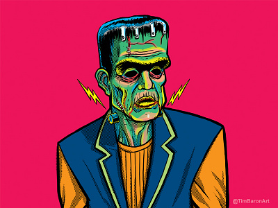 Ben Cooper Inspired Frankenstein Costume Design graphics halloween illustration illustrations illustrator ink monsters skateboard skateboarding skateboards texture