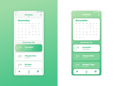 Yogaworks Redesign - Schedule app balance clean design flat icon illustration illustrator ios logo minimal mobile ui ux