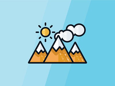 Camping Icons- mountains app balance clean design flat icon illustration illustrator logo mobile mountains outdoors sun ui vector