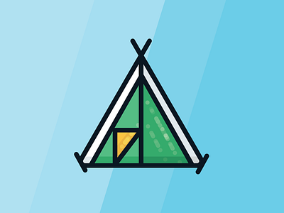 Camping Icons- Tent app balance camping clean design flat icon illustration illustrator ios logo minimal mobile outdoors ui vector