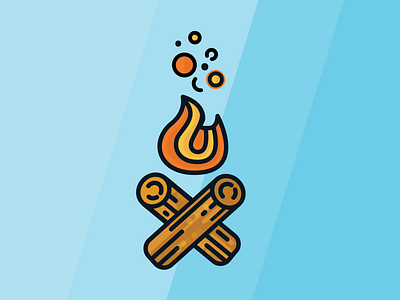 Camping Icons- Fire app balance camping clean design fire flat icon illustration illustrator ios logo mobile nature outdoors ui ux vector