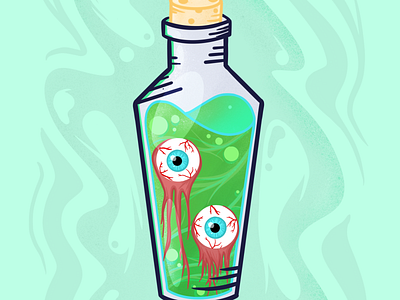Eyeball Potion bottle clean drawing flat halloween icon illustration illustration art illustrator inktober october outline potions procreate
