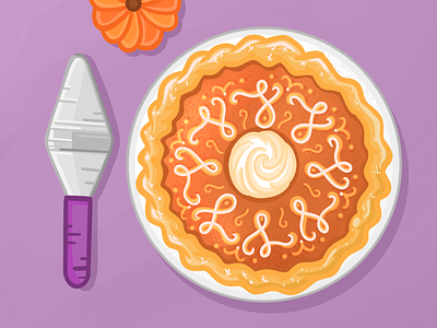 Pumpkin pie clean crisp illustration orange pie procreate pumpkin purple thanksgiving