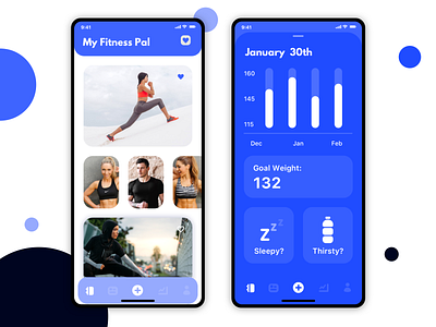 Fitness App Redesign - Home | Progress app calories charts clean design diet fitness app gym health home home screen icon ios app lifestyle progress sports tracking app ui ux workout