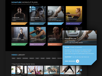 Video Library for Workouts Concept branding design flat ui ux web website