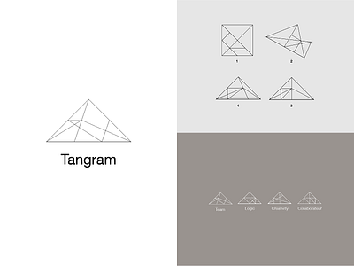 Tangram logo design brand generative logotype processing uiux