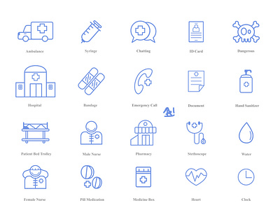 medical icon pack line style