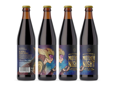 Noble Rey Brewing Co - Mother Night austin beer bottle bottles craft beer dallas design illustration packaging texas