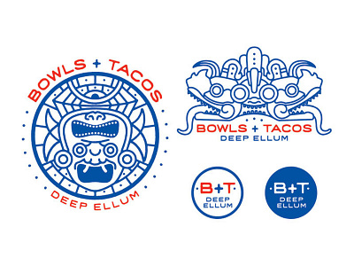 Bowls + Tacos - Logo System brand dallas hawaiian logo mayan mexican restaurant system tacos