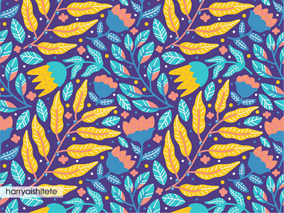 Floral seamless pattern with stunning colors