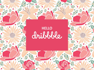 Dribbble First Shot floral flower pattern seamless pattern vector