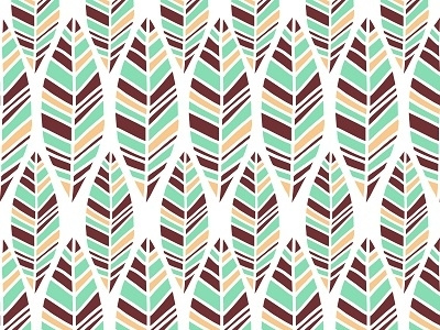 Vector Symmetrical Leaves Seamless Pattern Background