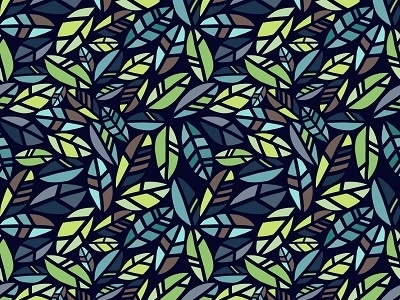 Vector Seamless Pattern Leaves Isolated In Blue Background nature pattern seamlesspattern surfacepattern