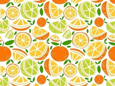 Vector Orange Fruit Seamless Pattern