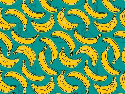 Banana With Black Outline Seamless Pattern banana fabric pattern seamless surface