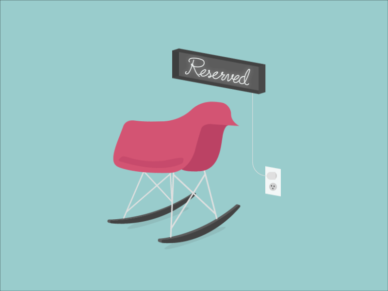 Reserved Seating. animation design eames flat gif icon illustration neon rocking chair simple vector
