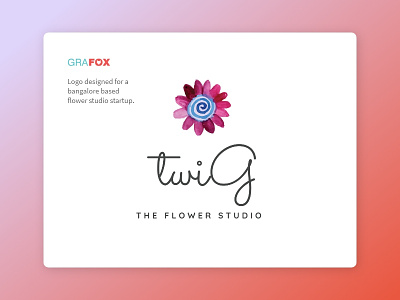 Twig flower studio logo bangalore flower studio logo logo design. startup