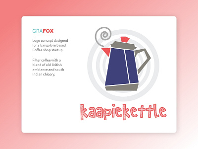 Kaapiekettle breakfast cofee coffee startup hot kaapi logo logo design piping