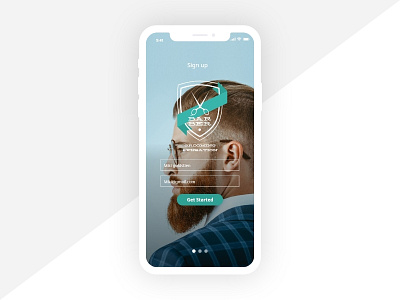 Barber Signup Shot barber dailyui hipster my first shot ui