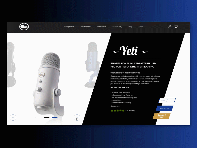 Yeti - I can hear you from the Himalayas blue blue yeti dailyui design ecommerce graphic design typography ui web webdesign