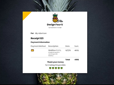 Email Receipt dailyui email receipt graphic design logo pineapple vector