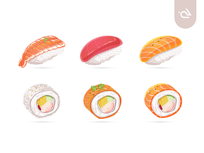 Sushi Illustration food food icons graphics icons illustration sushi vector vectorart