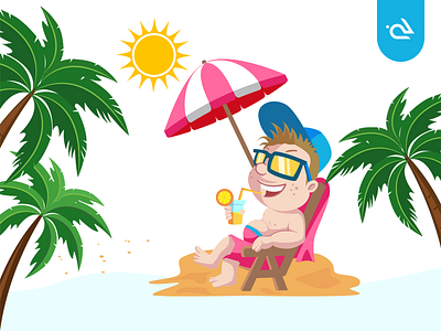 Beat The Heat - Summer Kids Illustration illustration kids kidsbook rabbixel summer surf tropical vector weather