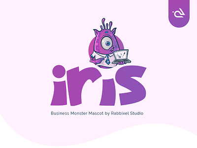 Business Monster Mascot business monster cartoon character design character illustration funny iris mascot one eyed professional purple mascot rabbixel vector