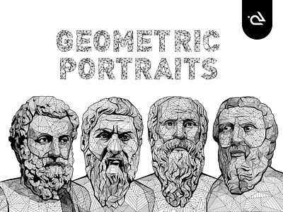 Geometric Portraits aristotle conceptual cool design flat geometric geometric design geometric illustration graphics icons illustration modern plato plutarch portraits rabbixel science socrate stickers vector