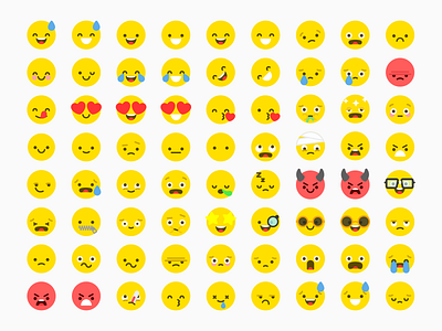 Emoji set character emoji emotions faces flat illustrator