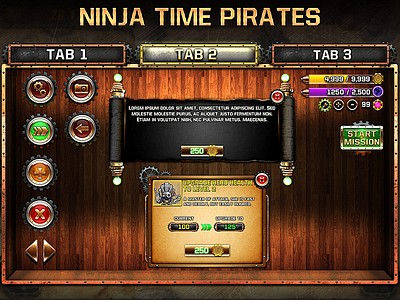 Ninja Time Pirates UI assets buttons illustrator mobile module ninja time pirates photoshop popup ui unity