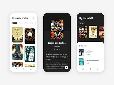 Books App app app design books books app flat library mobile sketch typography ui user interface