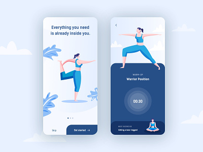 Yoga App app app design branding flat illustration meditation mobile sketch typography ui user interface yoga yoga app