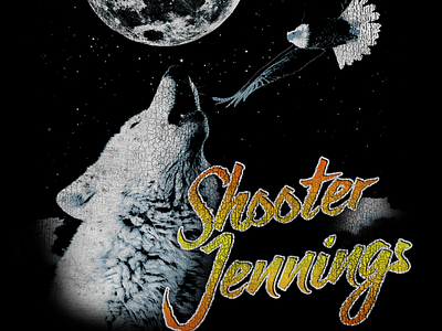 Shooter Jennings Wolf Eagle Gas Station Tshirt eagle gas station moon shooter jennings tshirt wolf