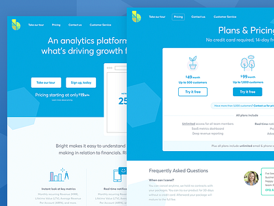 SaaS Marketing Website blue conversion page landing page marketing pricing page saas ui ux