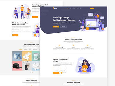 Sokar Creative Agency PSD Template agency website creative design home homepage illustrator portfolio ui ux ux ux ui web web deisgn web design