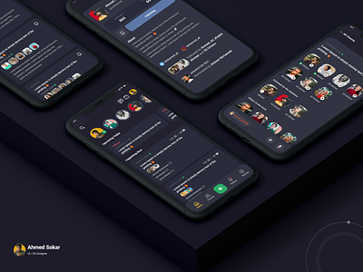 Clubhouse App - Dark mode app audio chat chat chat meeting chatting clubhouse design iosapp meeting profile redesign room sound ui uiux ux ux ui