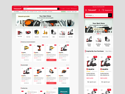 TOOLMART Ecommerce design designwebsite ecommerce online responsive shopping store tools ui web deisgn