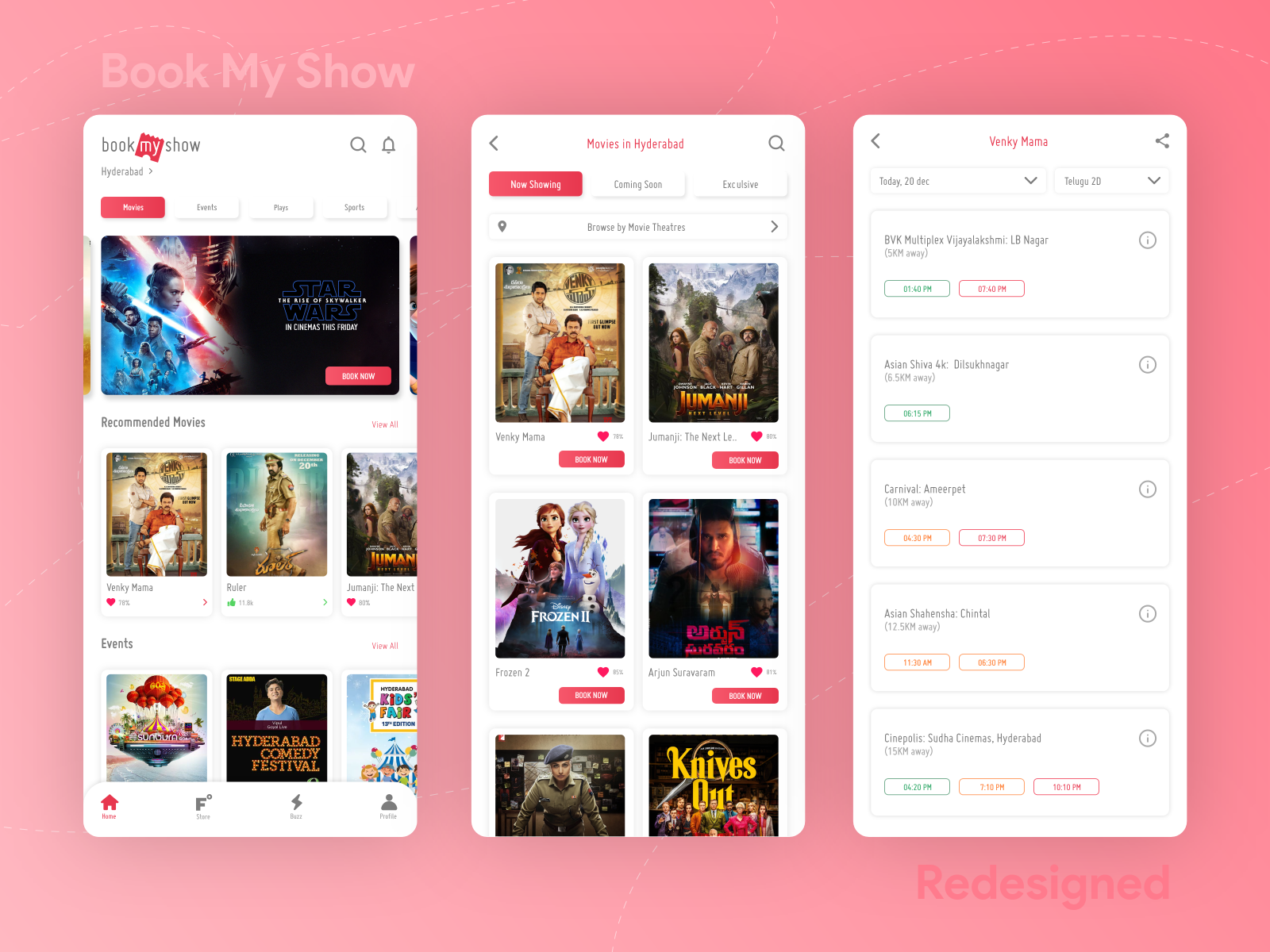 Book My Show Redesigned App Ui By Sri Ram Teja On Dribbble