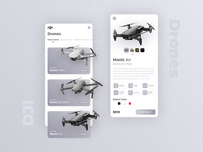 DJI Drones App UI