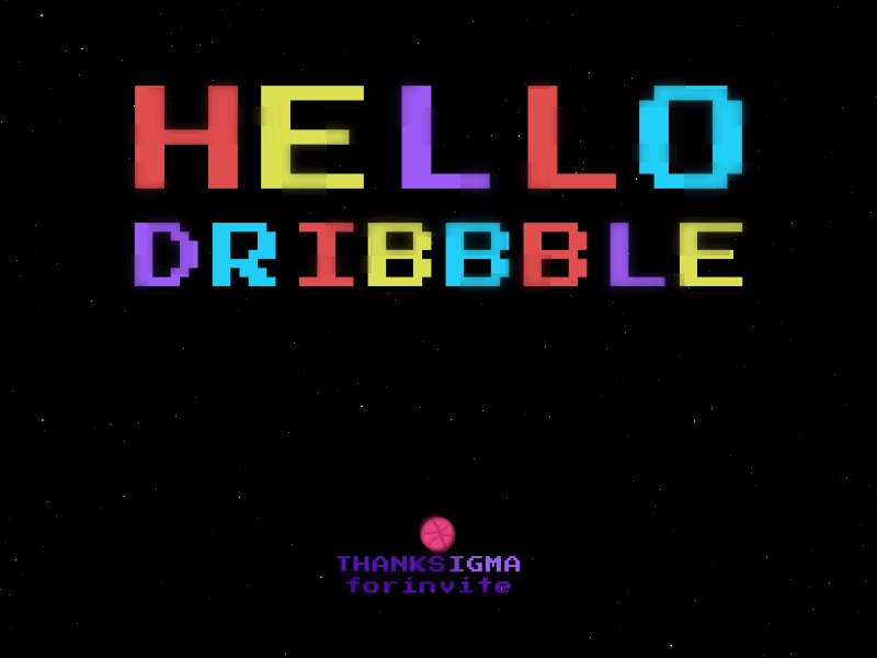 Hello Dribbble 8bit debut first shot game gif